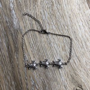 Silver turtle family bracelet
